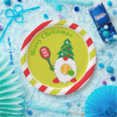 🎾 Niedlicher Weihnachtszwerg mit Tennisball Pappteller (Party)