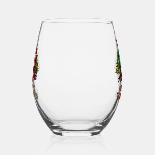 Niedlicher Wein Lover/Frohe Weihnachten Weinglas Ohne Stiel (Links)