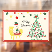 Niedlicher Weißbär Frohe Weihnachten Fensteraufkleber (Blatt 2)