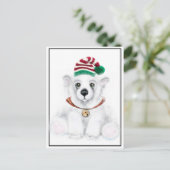 Niedlicher Weißbärchen Postkarte (Stehend Vorderseite)