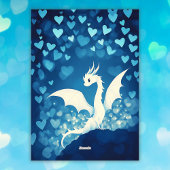 Niedlicher Weißdrache für den Grandson-Valentinsta Karte