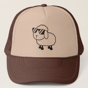 Niedlicher weiße Schaf-Cartoon Truckerkappe
