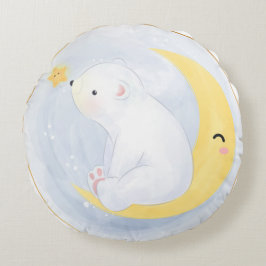 NIEDLICHER WEISSER BABY POLAR-BÄDER AUF HALBEM MON RUNDES KISSEN