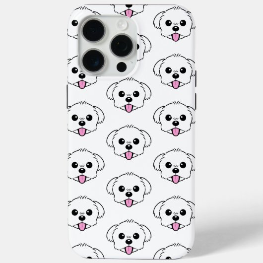 Niedlicher weißer Bichon Frise Hund klebt Zunge he Case-Mate iPhone Hülle (Rückseite)