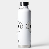 Niedlicher weißer Bichon Frise Hund klebt Zunge he Trinkflasche (Rechts)