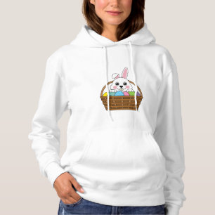 Niedlicher Weißer Bunny farbenfroher Ostern Ei Hun Hoodie