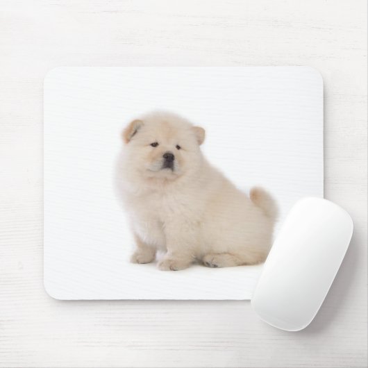 niedlicher weißer Chow-Chow Chow-Chow Mousepad (Mit Mouse)