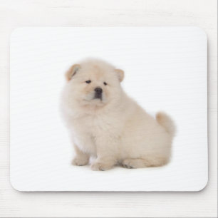 niedlicher weißer Chow-Chow Chow-Chow Mousepad