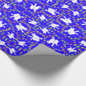 Niedlicher weißer Elefant Hanukkah Geschenkpapier (Ecke)