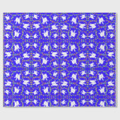 Niedlicher weißer Elefant Hanukkah Geschenkpapier (Flach)