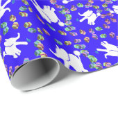 Niedlicher weißer Elefant Hanukkah Geschenkpapier (Rolleneckpunkt)