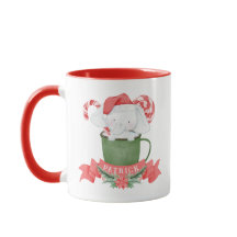 Niedlicher weißer Elefant in Grünen Weihnachten