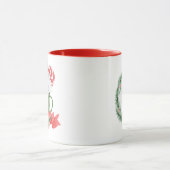 Niedlicher weißer Elefant in Grünen Weihnachten Tasse (Zentrum)