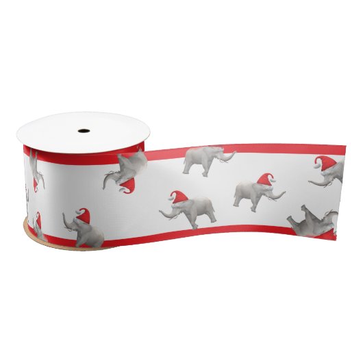 Niedlicher weißer Elefant Satinband (Spule)