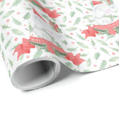 Niedlicher weißer Elefant | Weihnachten Geschenkpapier (Rolleneckpunkt)