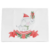 Niedlicher weißer Elefant | Weihnachten Große Geschenktüte (Vorderseite)