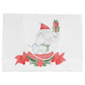 Niedlicher weißer Elefant | Weihnachten Große Geschenktüte (Rückseite)