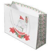 Niedlicher weißer Elefant | Weihnachten Große Geschenktüte (Rückseite Schrägansicht)