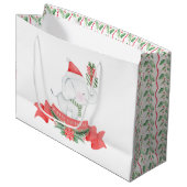 Niedlicher weißer Elefant | Weihnachten Große Geschenktüte (Vorderseite Schrägansicht)