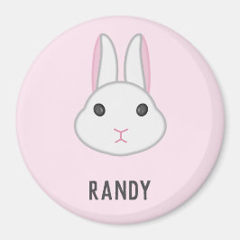 Niedlicher weißer Hase in Rosa Magnet