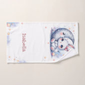 Niedlicher weißer Hase und Mond Badhandtuch Set (Handtuch)