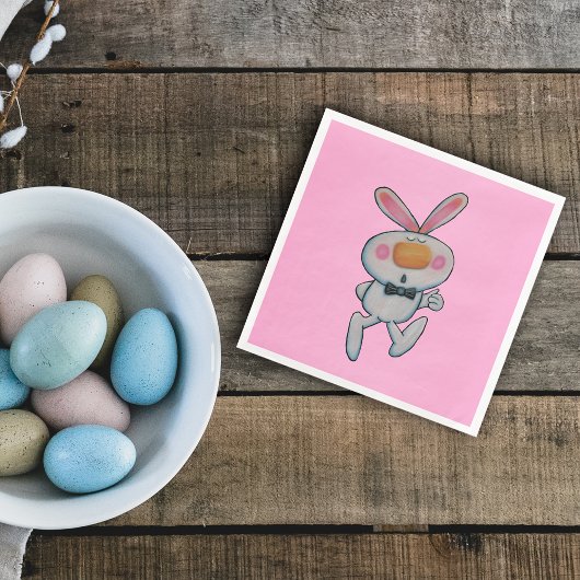 Niedlicher weißer Hauch thumbs Orange Nose auf Pin Serviette