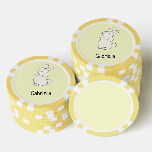 Niedlicher weißer Hengst personalisierter Name gel Pokerchips (Stapel)