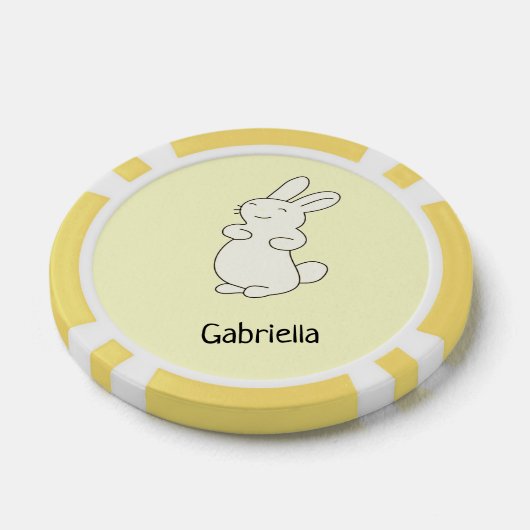 Niedlicher weißer Hengst personalisierter Name gel Pokerchips (Einzeln)