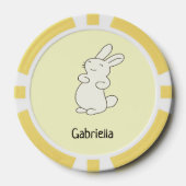 Niedlicher weißer Hengst personalisierter Name gel Pokerchips (Vorderseite)