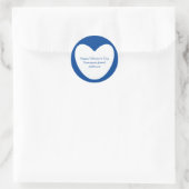 Niedlicher weißer Herzkloster Valentinstag Runder Aufkleber (Tasche)