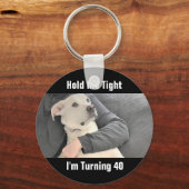 Niedlicher Weißer Hund erschreckt, vierzig Sonntag Schlüsselanhänger (Vorderseite)