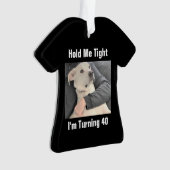 Niedlicher weißer Hund erschreckte sich, 40 sonnig Ornament (Vorderseite)