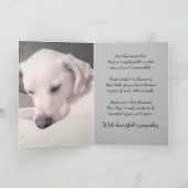 Niedlicher weißer Hund Grauer Verlust des Beileids Karte (Innenseite)