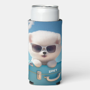 Niedlicher Weißer Hund Reise Koffer Personalisiert Selters Dosenkühler
