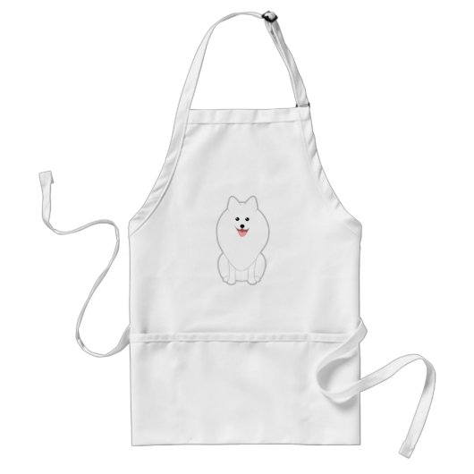 Niedlicher weißer Hund. Spitz oder Pomeranian. Schürze (Vorne)