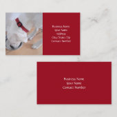 Niedlicher Weißer Hund trinken Wasser Weihnachten Visitenkarte (Vorne/Hinten)