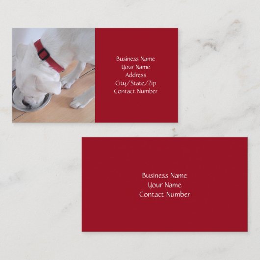 Niedlicher Weißer Hund trinken Wasser Weihnachten Visitenkarte (Vorne/Hinten)