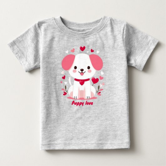 Niedlicher, weißer Hündchen Baby T-shirt (Vorderseite)