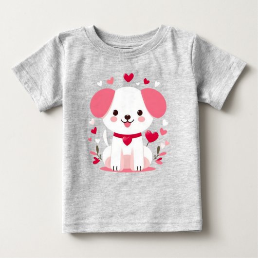 Niedlicher, weißer Hündchen Baby T-shirt (Vorderseite)