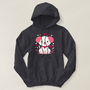 Niedlicher, weißer Hündchen Hoodie