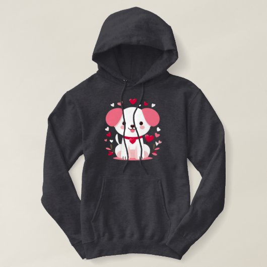 Niedlicher, weißer Hündchen Hoodie (Design vorne)