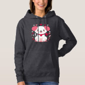 Niedlicher, weißer Hündchen Hoodie (Vorderseite)