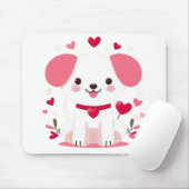 Niedlicher, weißer Hündchen Mousepad (Mit Mouse)