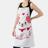 Niedlicher, weißer Hündchen Schürze (InSitu)
