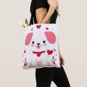 Niedlicher, weißer Hündchen Tasche (Von Nahem)