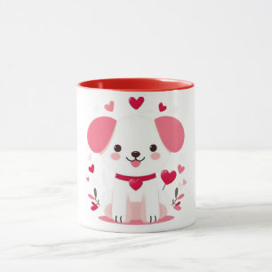 Niedlicher, weißer Hündchen Tasse