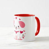 Niedlicher, weißer Hündchen Tasse (VorderseiteRechts)