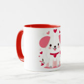 Niedlicher, weißer Hündchen Tasse (Vorderseite Links)