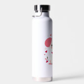 Niedlicher, weißer Hündchen Trinkflasche (Rechts)