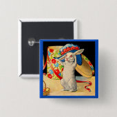 niedlicher weißer Hut mit großem Hut Button (Vorne & Hinten)